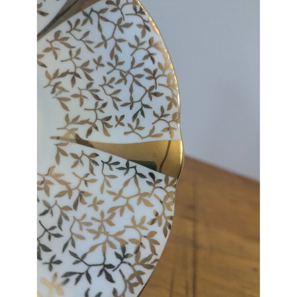 Queen Anne Tea Cup Saucer Wedding Anniversary Design Gold Trim England Vintage - Picture 14 of 16